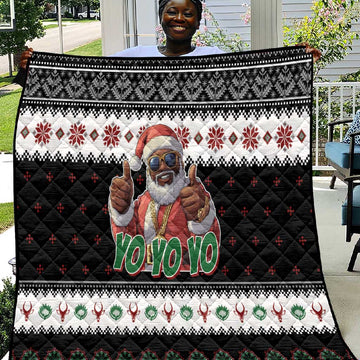 South Africa Christmas Quilt Hip Hop Santa Claus LT05