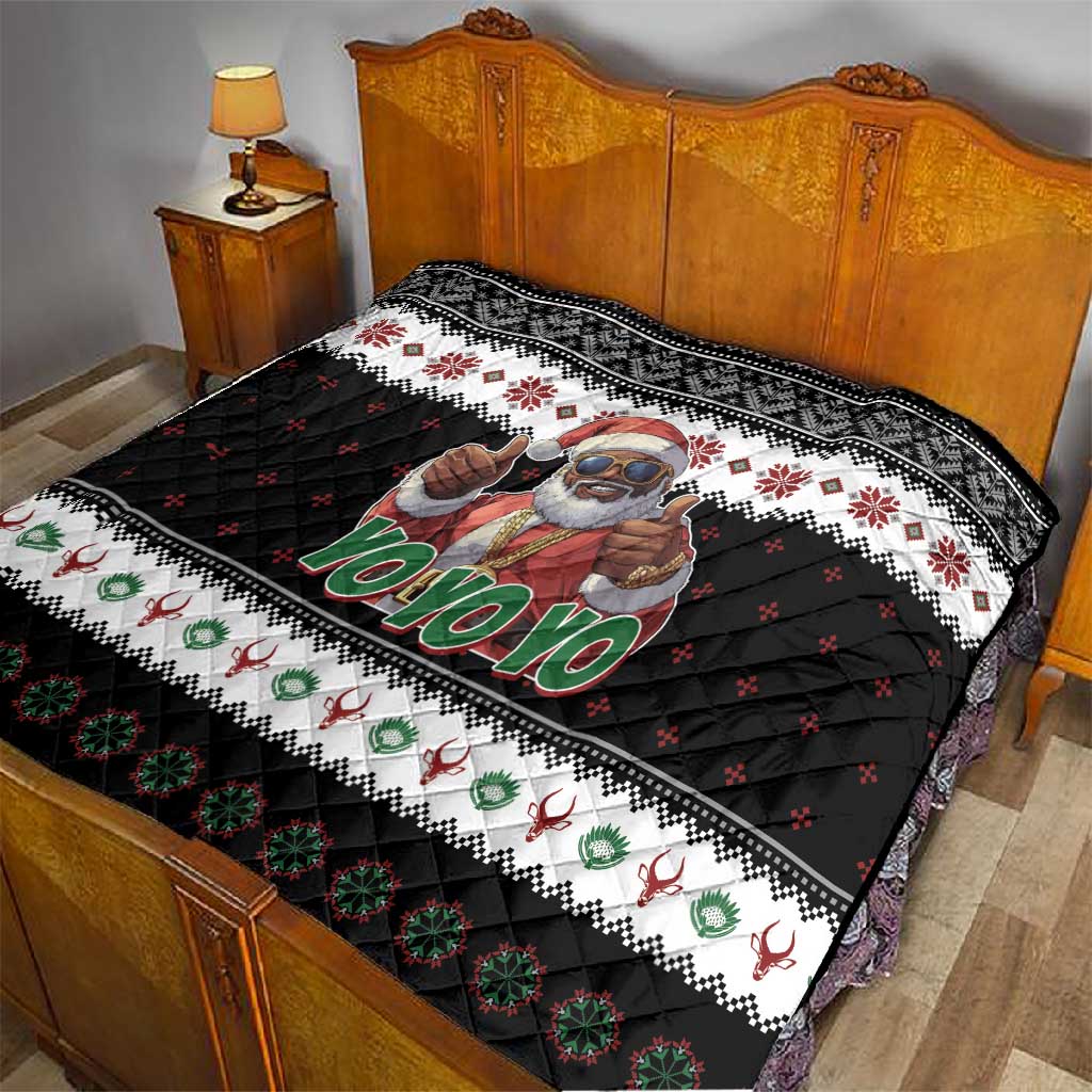 South Africa Christmas Quilt Hip Hop Santa Claus LT05
