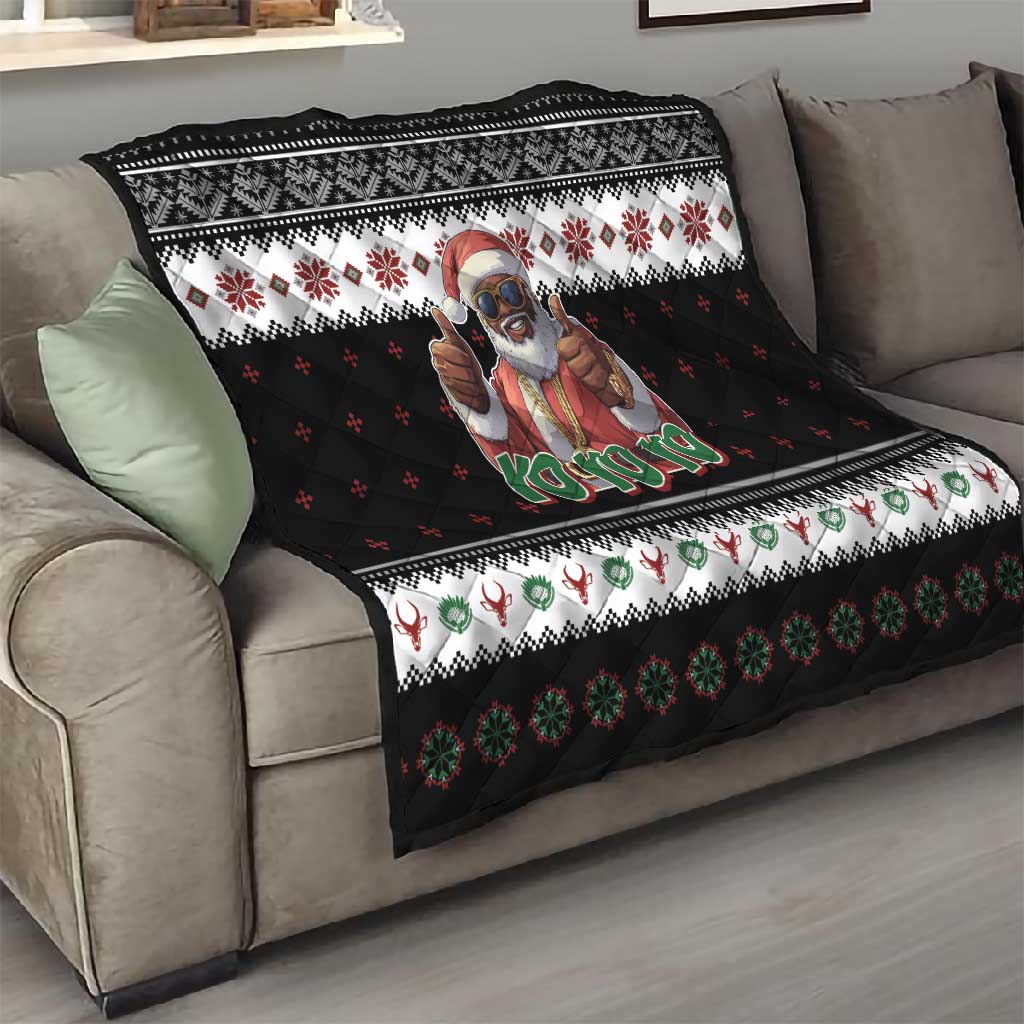 South Africa Christmas Quilt Hip Hop Santa Claus LT05