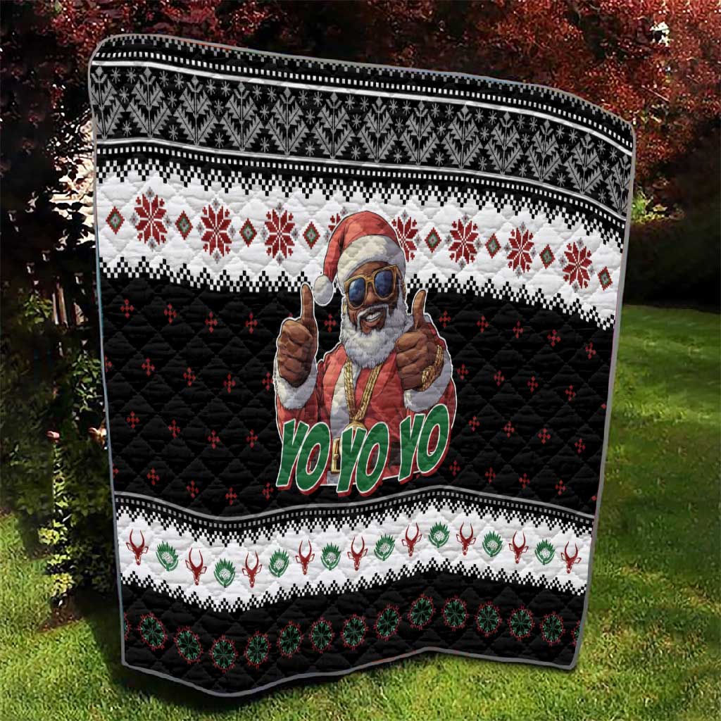 South Africa Christmas Quilt Hip Hop Santa Claus LT05
