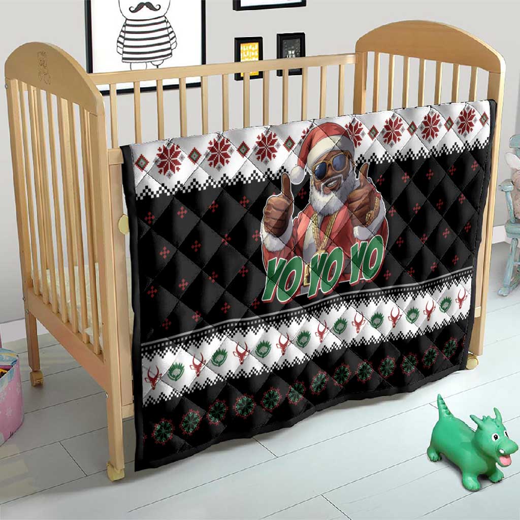 South Africa Christmas Quilt Hip Hop Santa Claus LT05