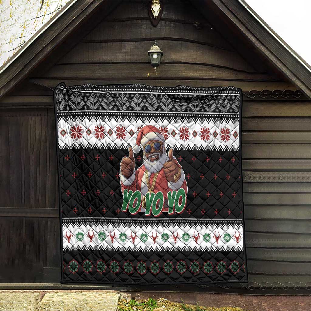South Africa Christmas Quilt Hip Hop Santa Claus LT05