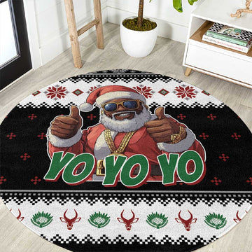 South Africa Christmas Round Carpet Hip Hop Santa Claus LT05