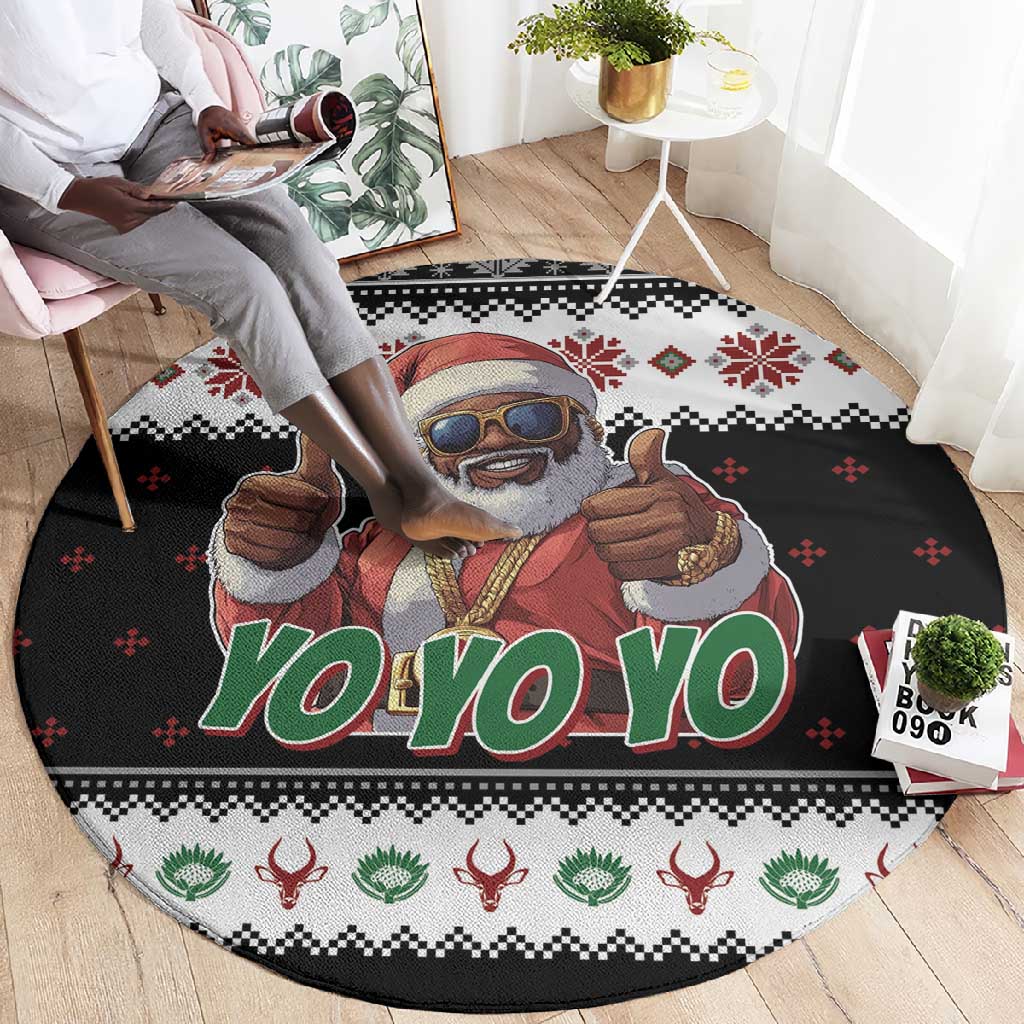 South Africa Christmas Round Carpet Hip Hop Santa Claus LT05