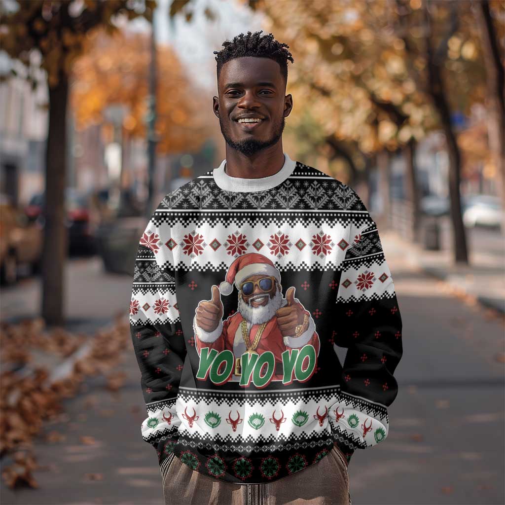 South Africa Christmas Sweatshirt Hip Hop Santa Claus LT05