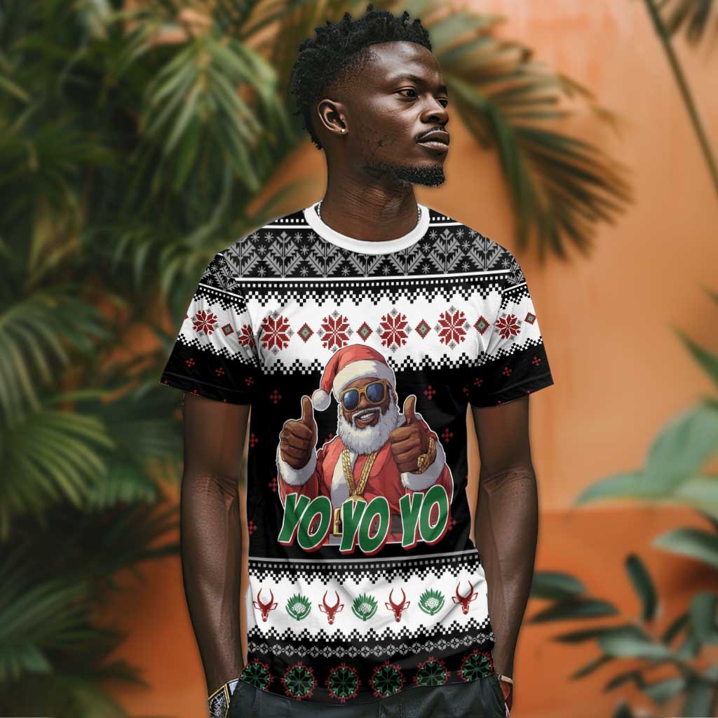 South Africa Christmas T shirt Hip Hop Santa Claus LT05