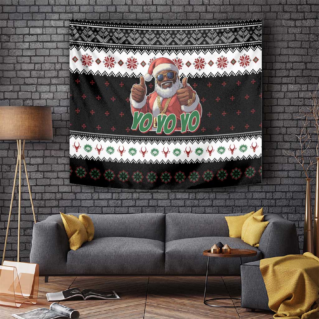 South Africa Christmas Tapestry Hip Hop Santa Claus LT05