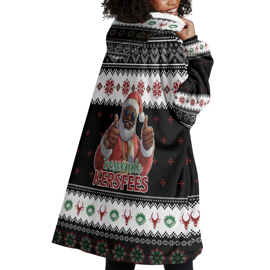 South Africa Christmas Wearable Blanket Hoodie Hip Hop Santa Claus LT05