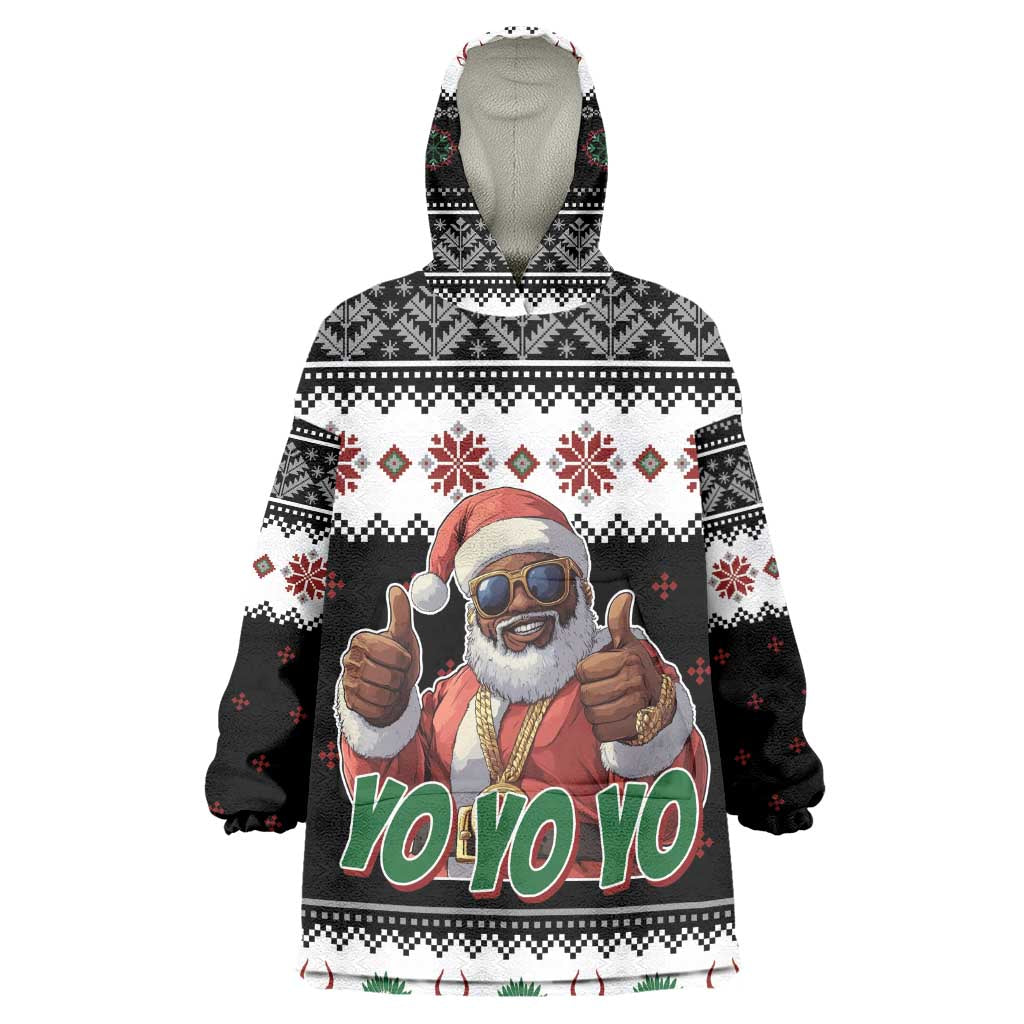 South Africa Christmas Wearable Blanket Hoodie Hip Hop Santa Claus LT05