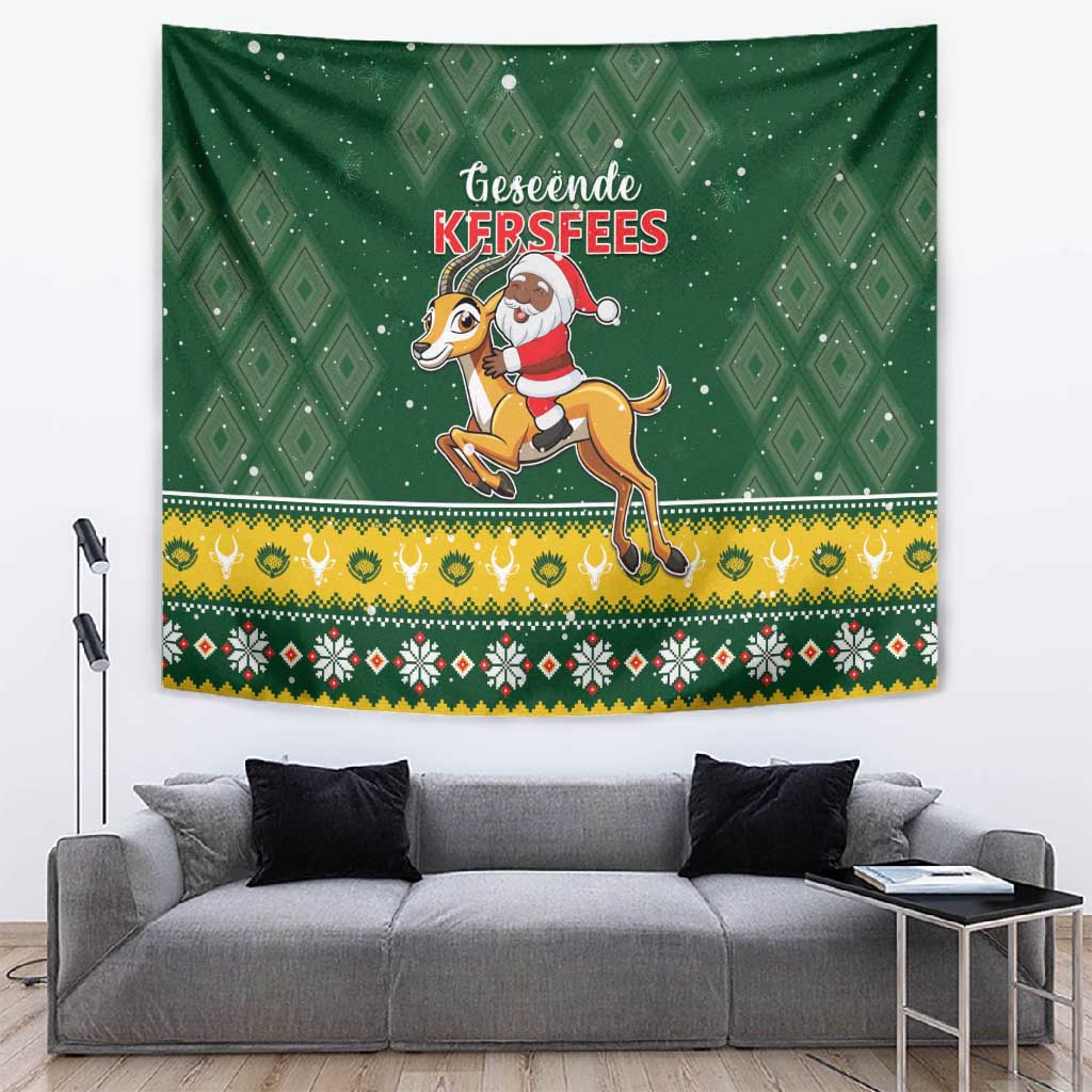 South Africa Christmas Tapestry Funny Santa Riding Springbok LT05