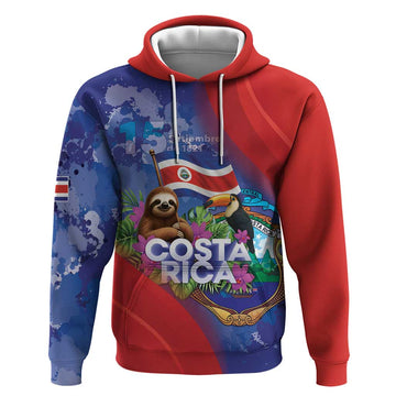 Costa Rica Independence Day Hoodie 204 Years Of Freedom LT05