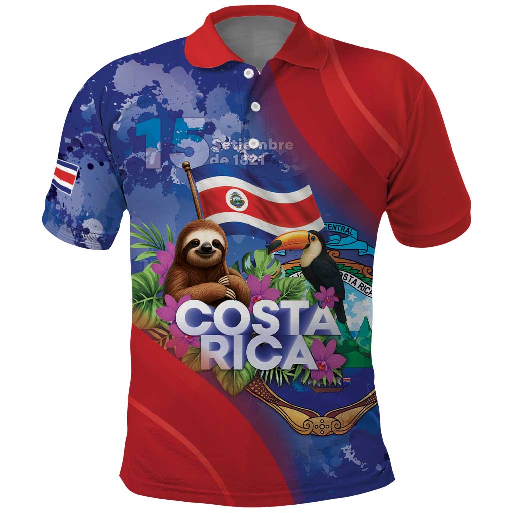 Costa Rica Independence Day Polo Shirt 204 Years Of Freedom LT05