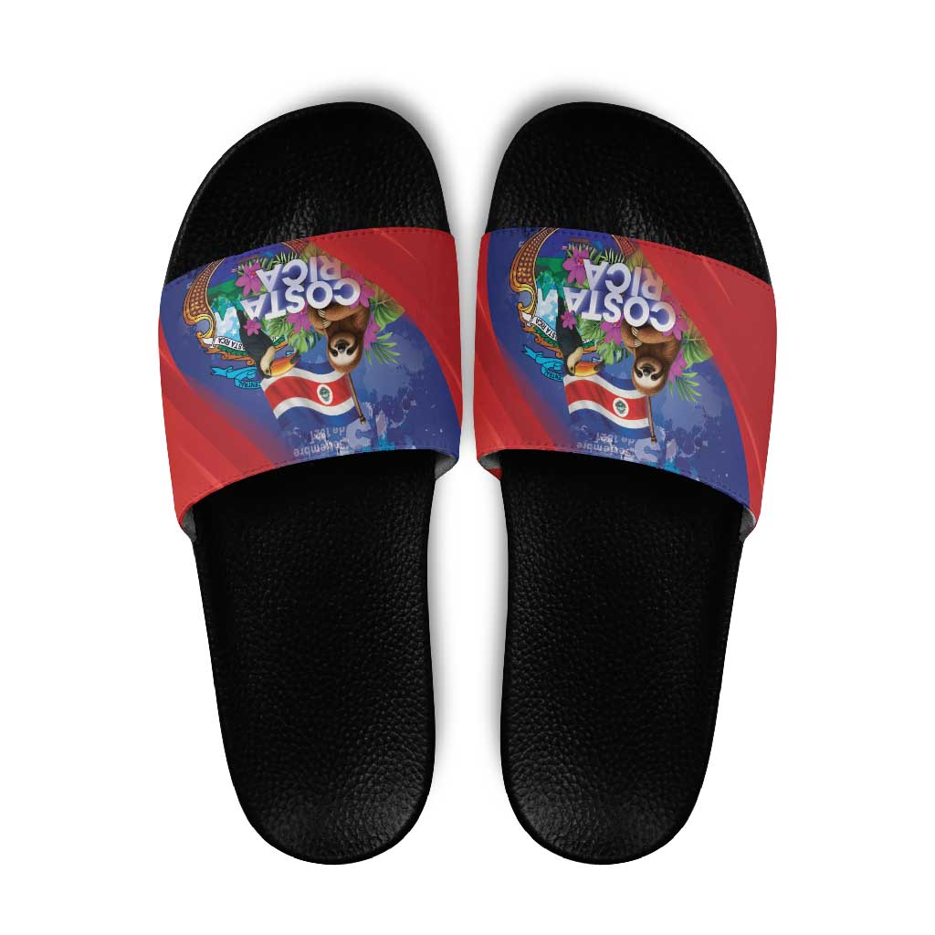 Costa Rica Independence Day Slide Sandals 204 Years Of Freedom LT05