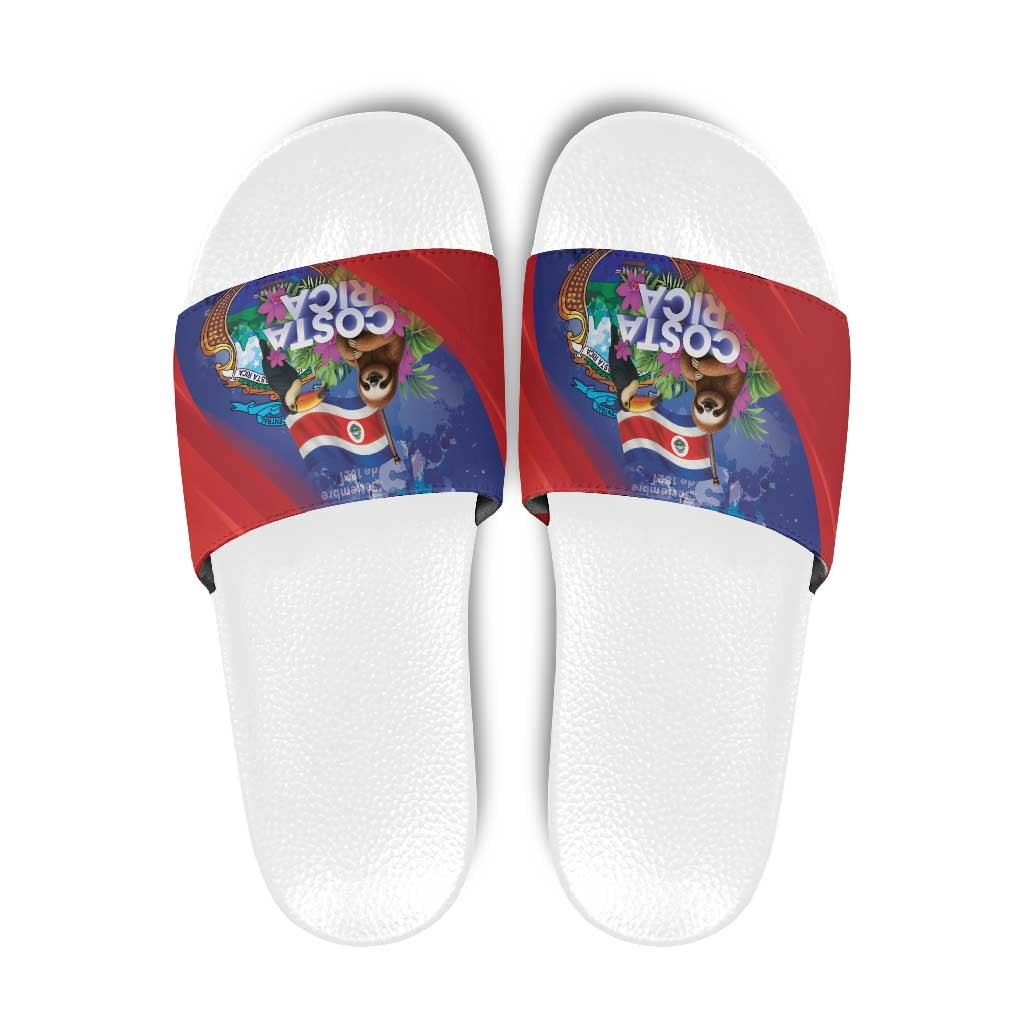 Costa Rica Independence Day Slide Sandals 204 Years Of Freedom LT05
