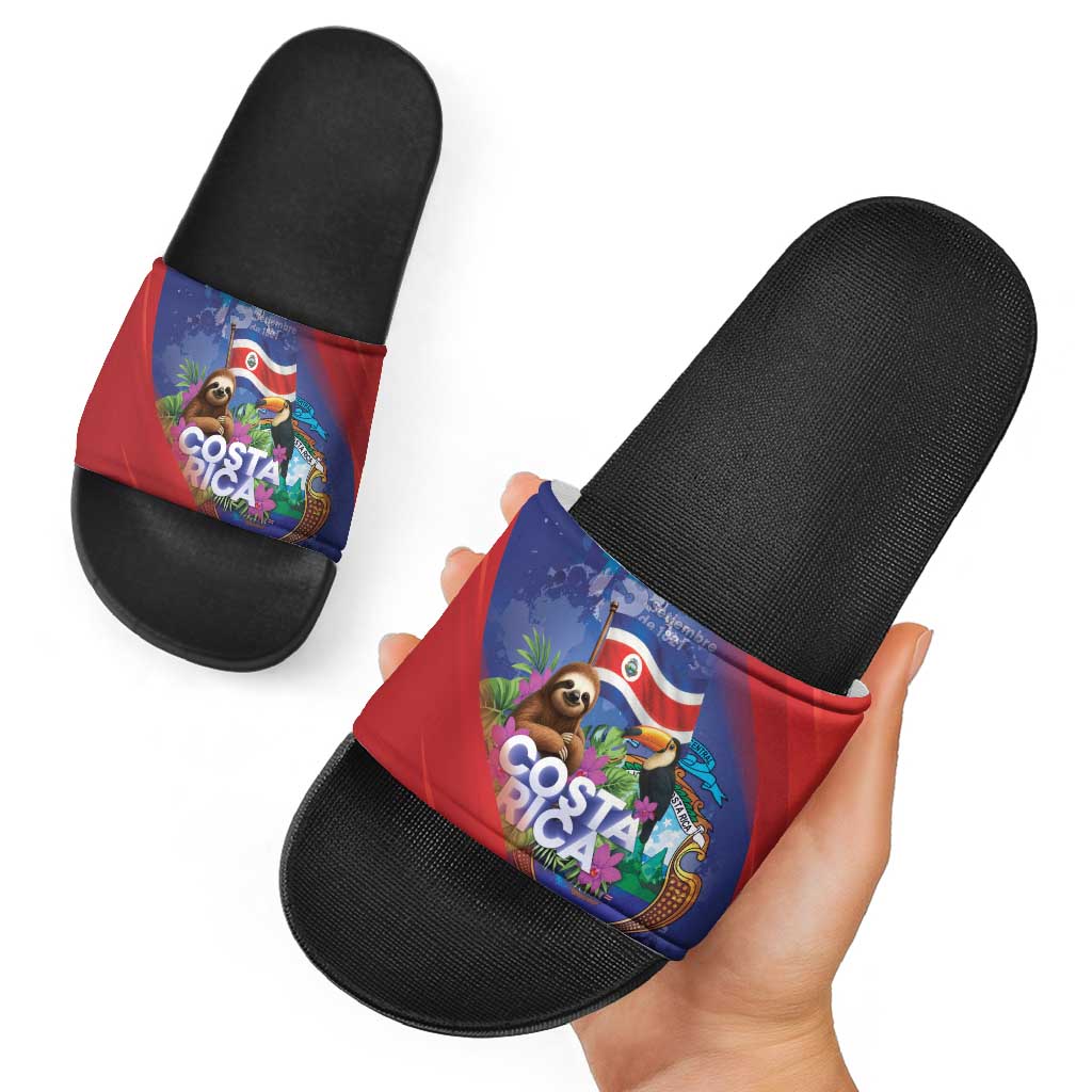 Costa Rica Independence Day Slide Sandals 204 Years Of Freedom LT05
