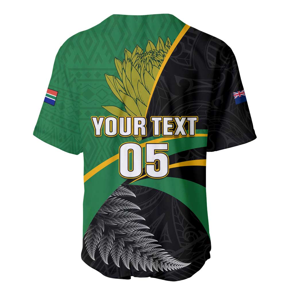 Custom New Zealand And South Africa Rugby Baseball Jersey 2023 Springboks Combine All Black Silver Fern LT05