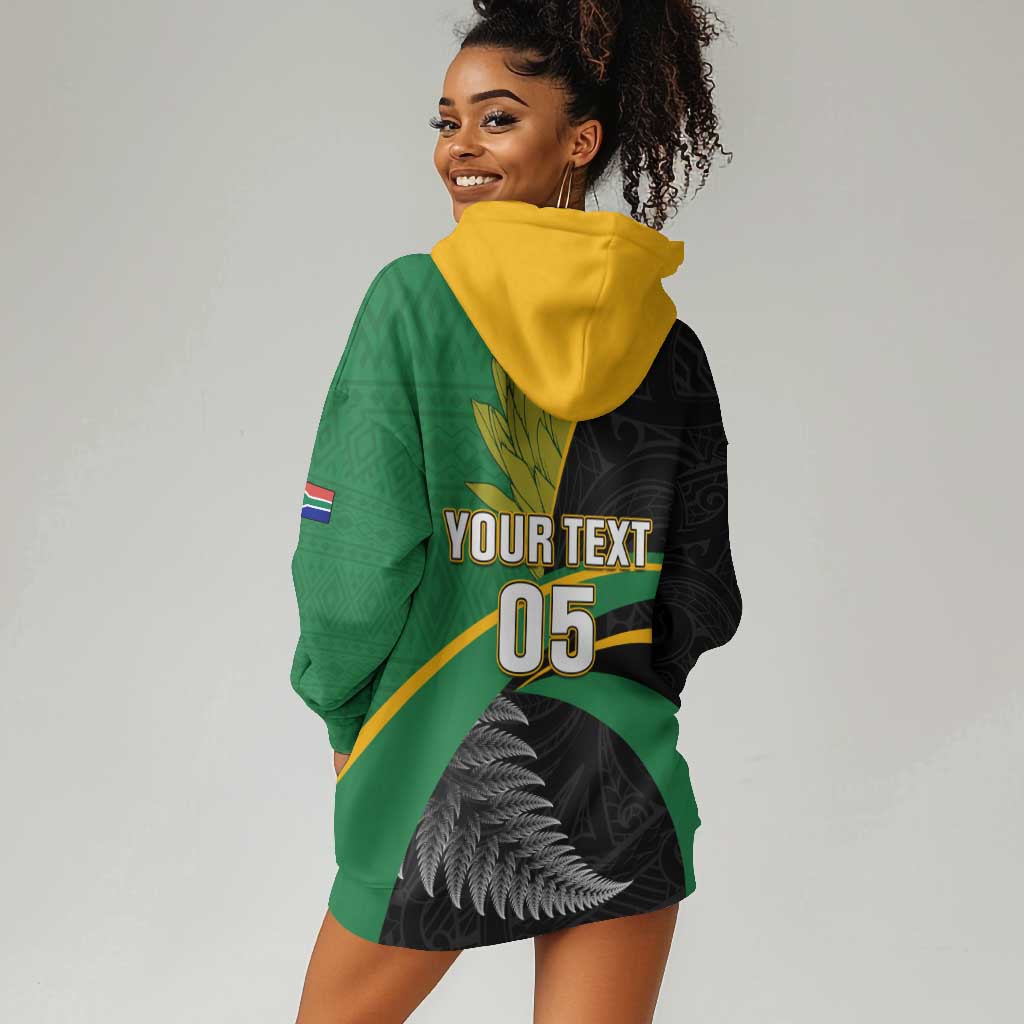 Custom New Zealand And South Africa Rugby Hoodie Dress 2023 Springboks Combine All Black Silver Fern LT05