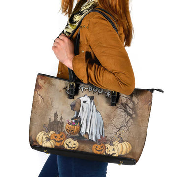 Halloween Capy Boo Ra Leather Tote Bag Spooky Bara Season LT05