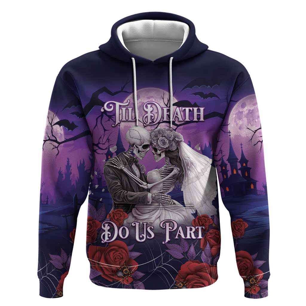 Personalised Halloween Skeleton Couple Hoodie Til Death Do Us Part LT05