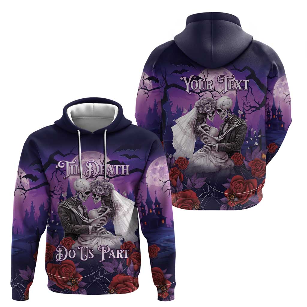 Personalised Halloween Skeleton Couple Hoodie Til Death Do Us Part LT05