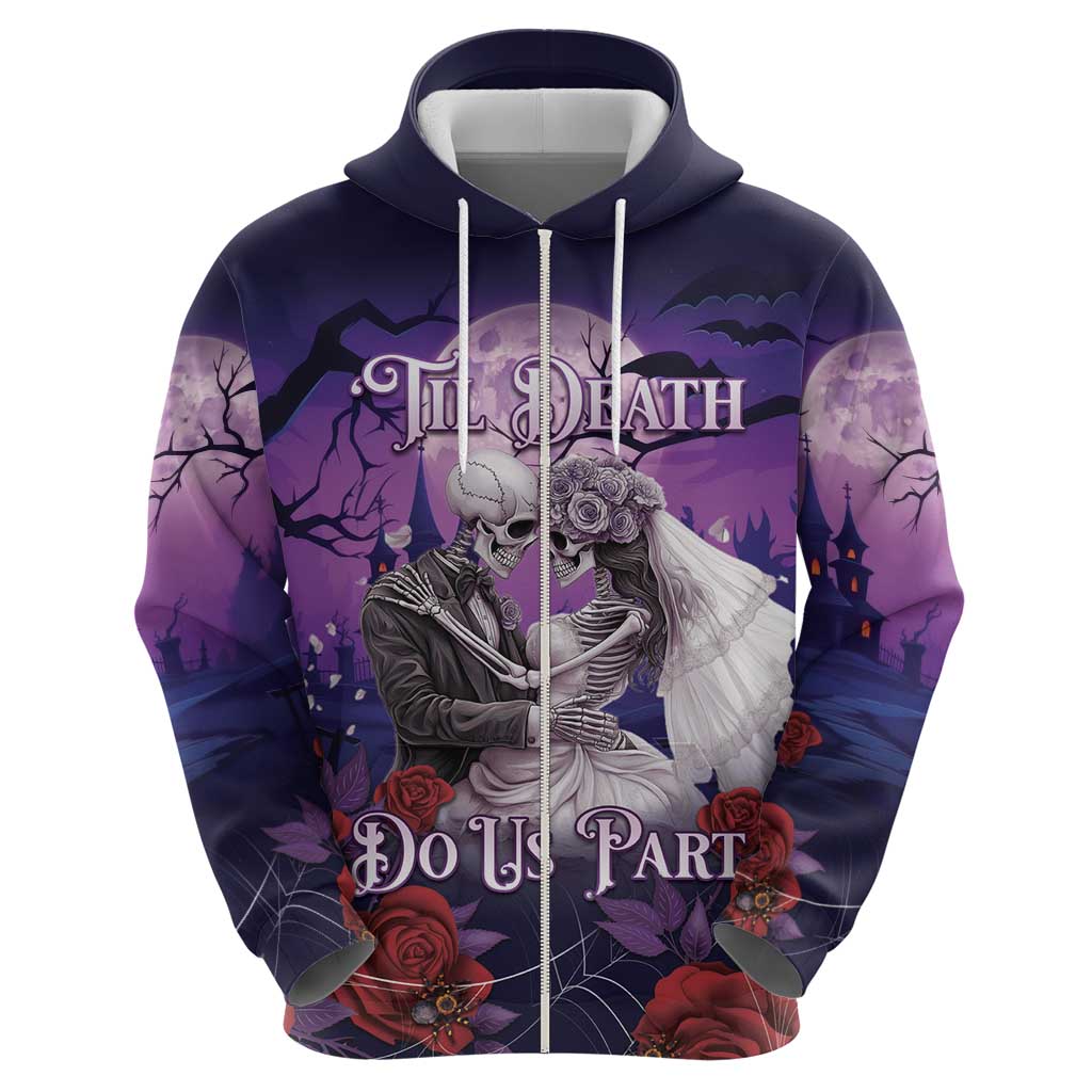Personalised Halloween Skeleton Couple Hoodie Til Death Do Us Part LT05