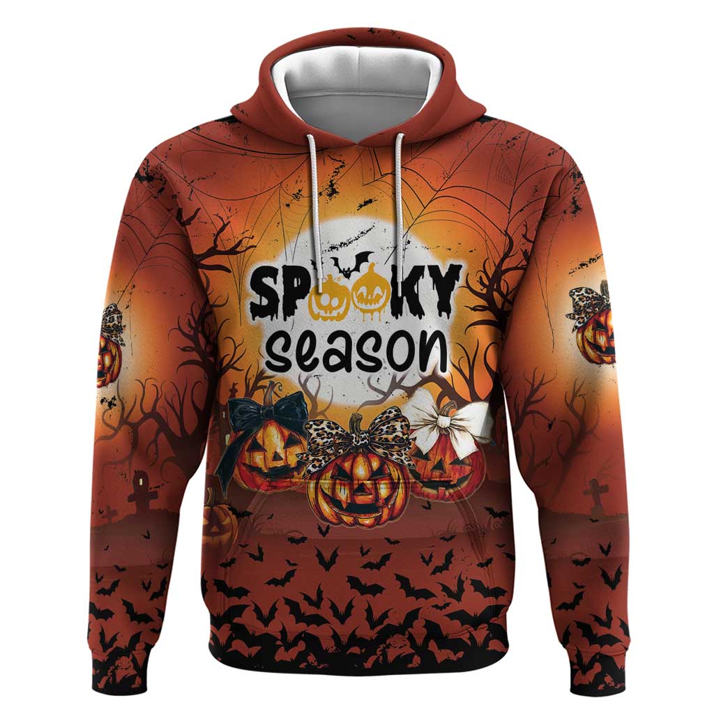Coquette Pumpkin Halloween Hoodie It's Spooky Season LT05