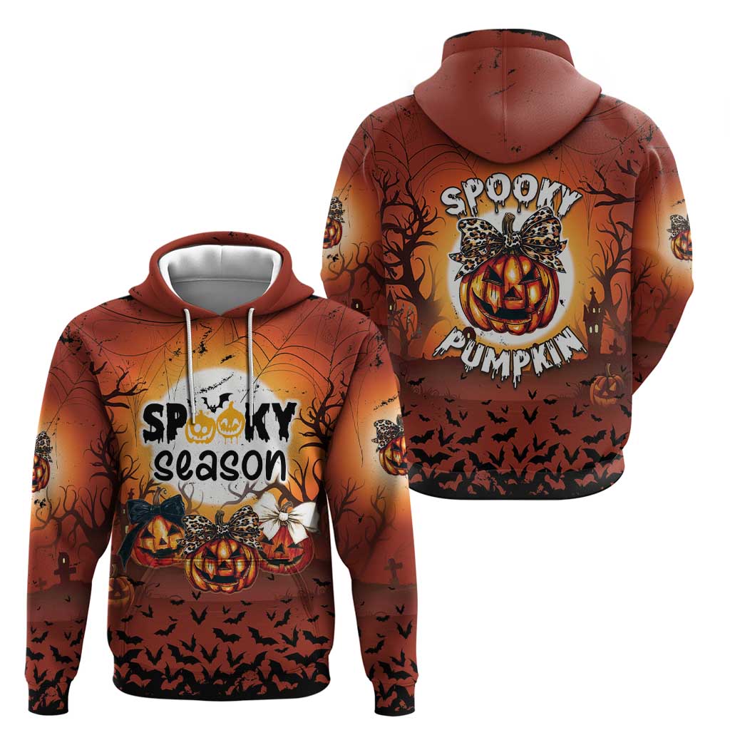 Coquette Pumpkin Halloween Hoodie It's Spooky Season LT05