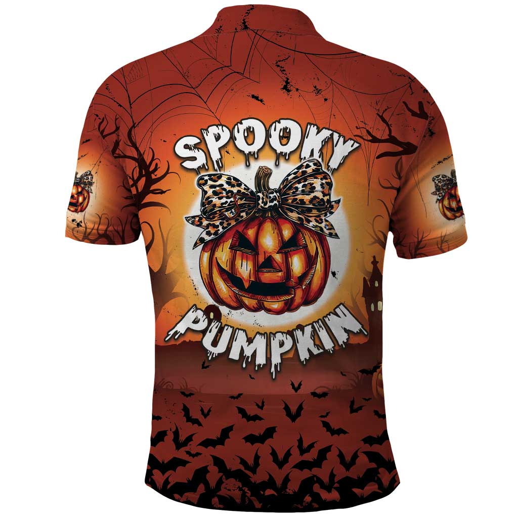 Coquette Pumpkin Halloween Polo Shirt It's Spooky Season LT05
