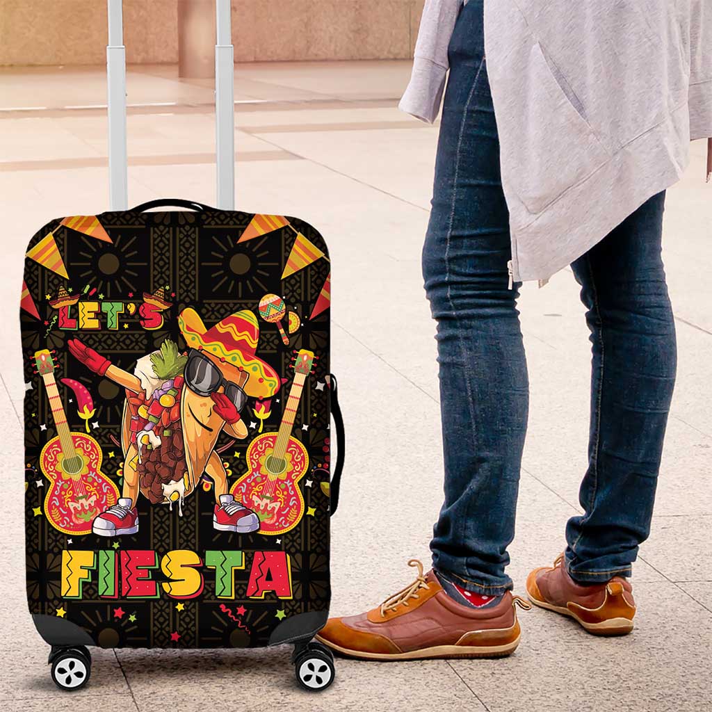 Mexico Cinco De Mayo Luggage Cover Let's Fiesta Dabbing Taco LT05