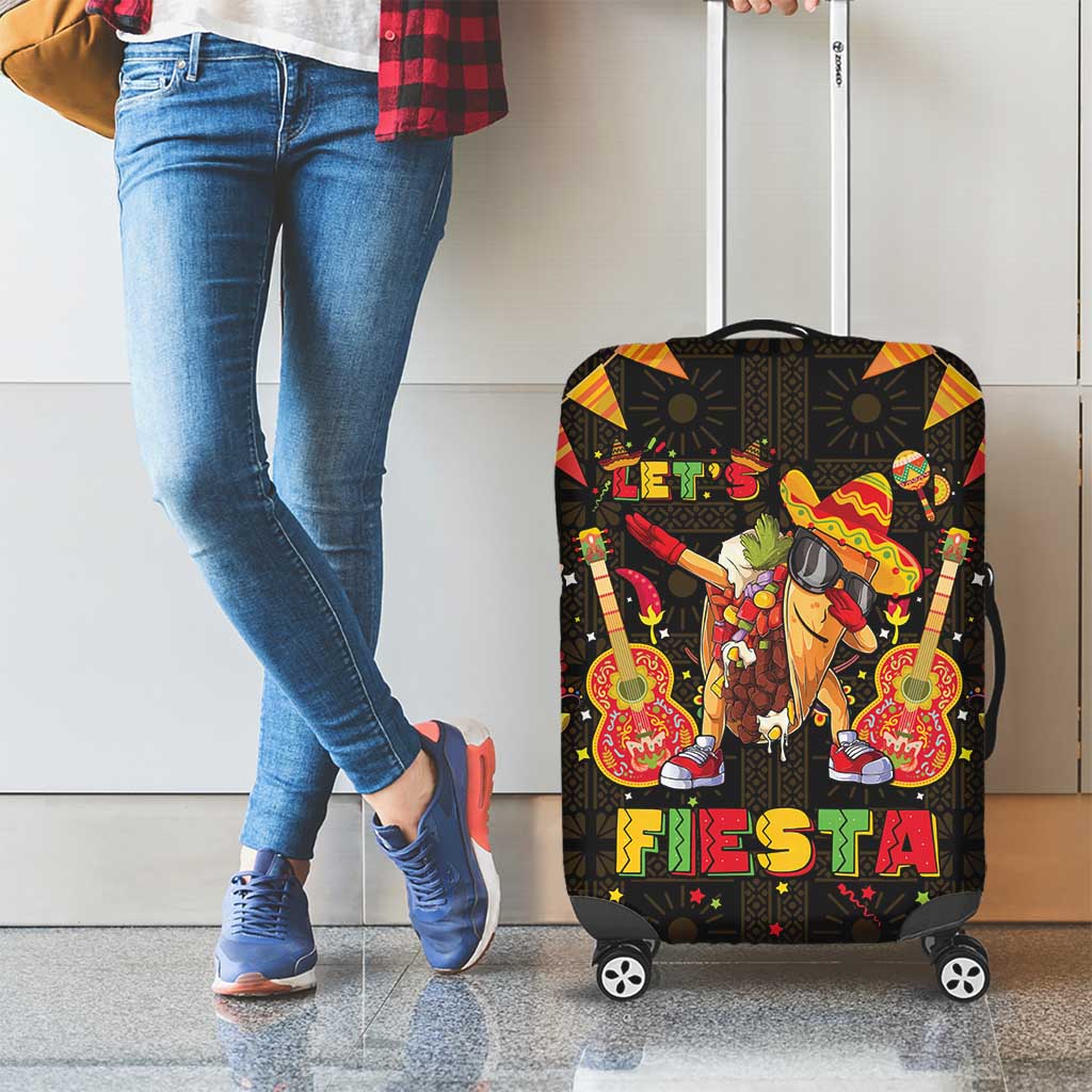 Mexico Cinco De Mayo Luggage Cover Let's Fiesta Dabbing Taco LT05