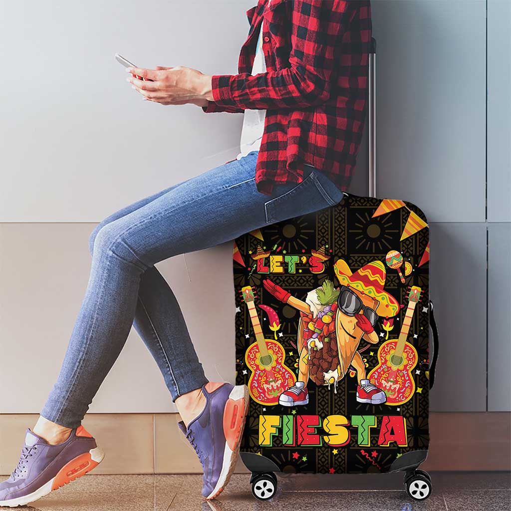 Mexico Cinco De Mayo Luggage Cover Let's Fiesta Dabbing Taco LT05
