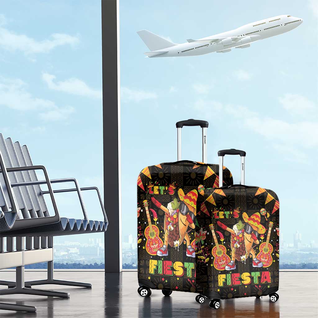 Mexico Cinco De Mayo Luggage Cover Let's Fiesta Dabbing Taco LT05