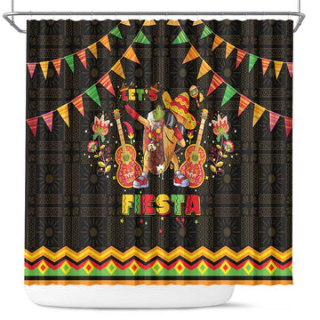 Mexico Cinco De Mayo Shower Curtain Let's Fiesta Dabbing Taco LT05