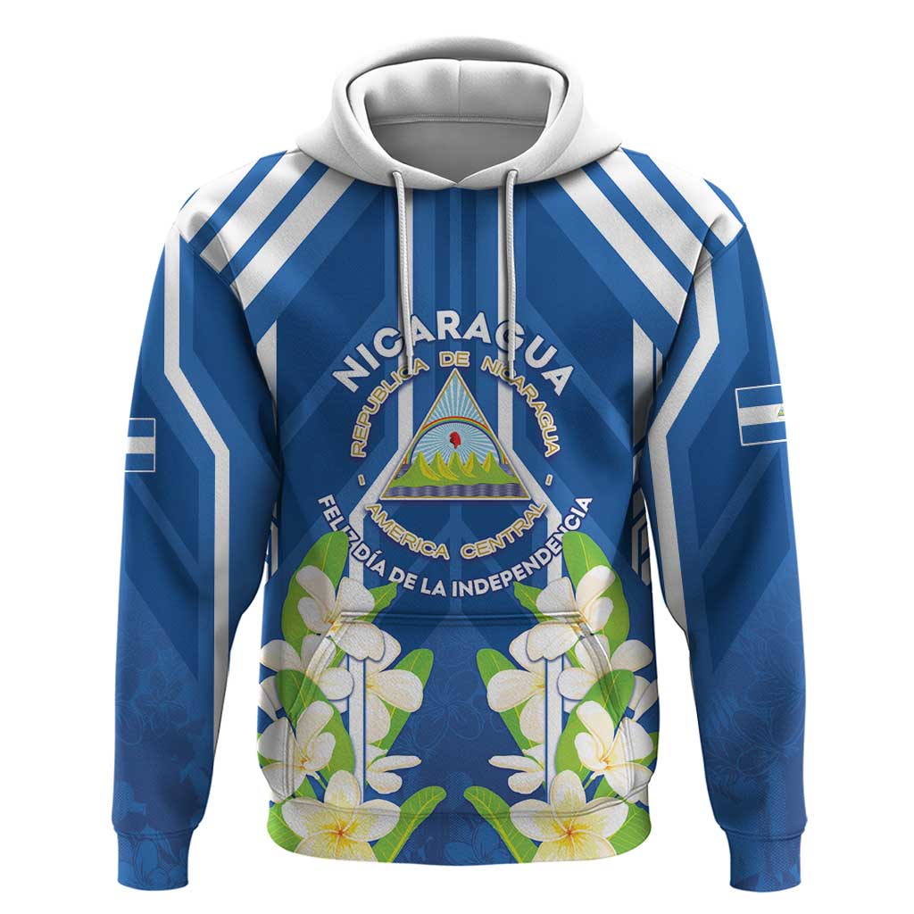Nicaragua Independence Day 1821 Hoodie Coat Of Arms With Plumeria LT05
