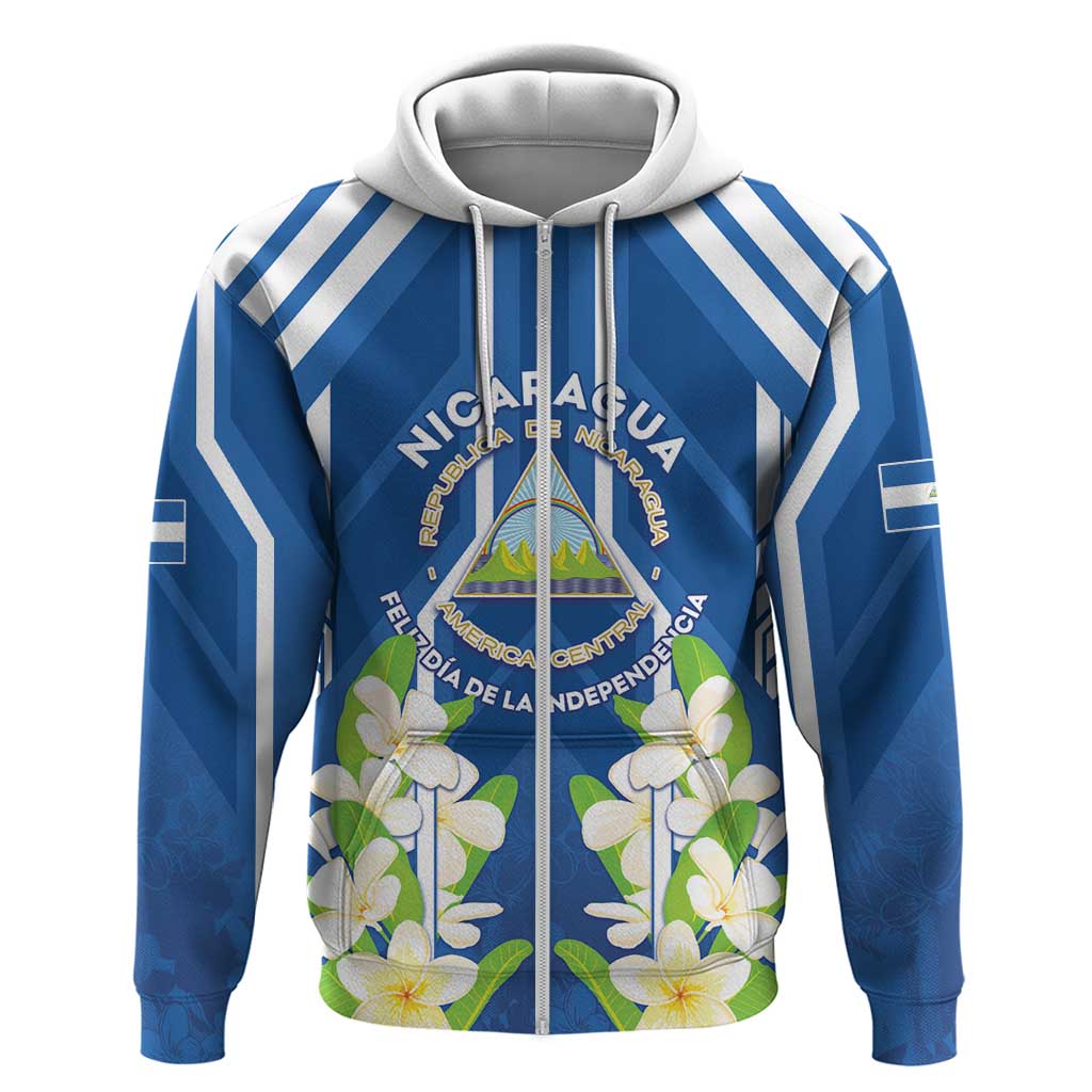 Nicaragua Independence Day 1821 Hoodie Coat Of Arms With Plumeria LT05