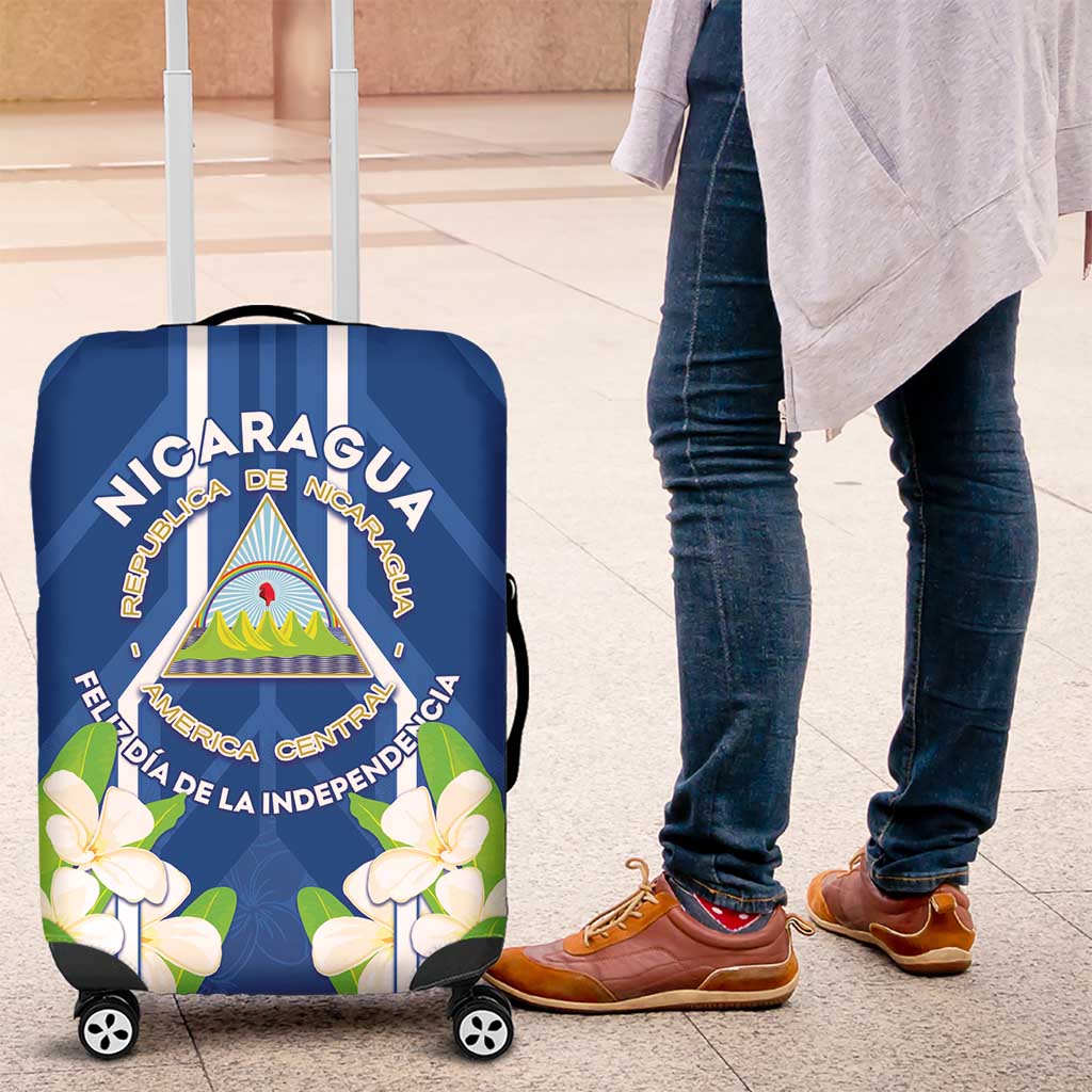 Nicaragua Independence Day 1821 Luggage Cover Coat Of Arms With Plumeria LT05