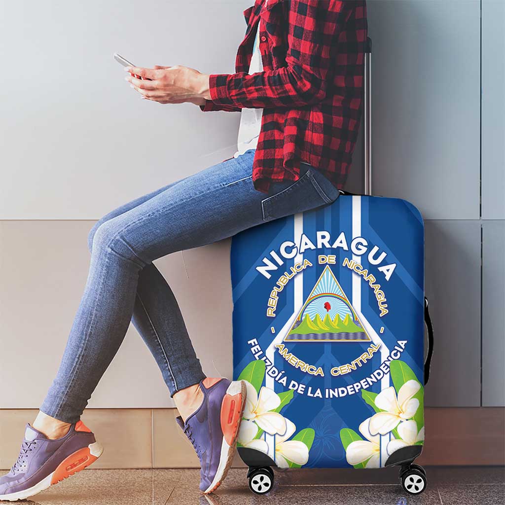 Nicaragua Independence Day 1821 Luggage Cover Coat Of Arms With Plumeria LT05