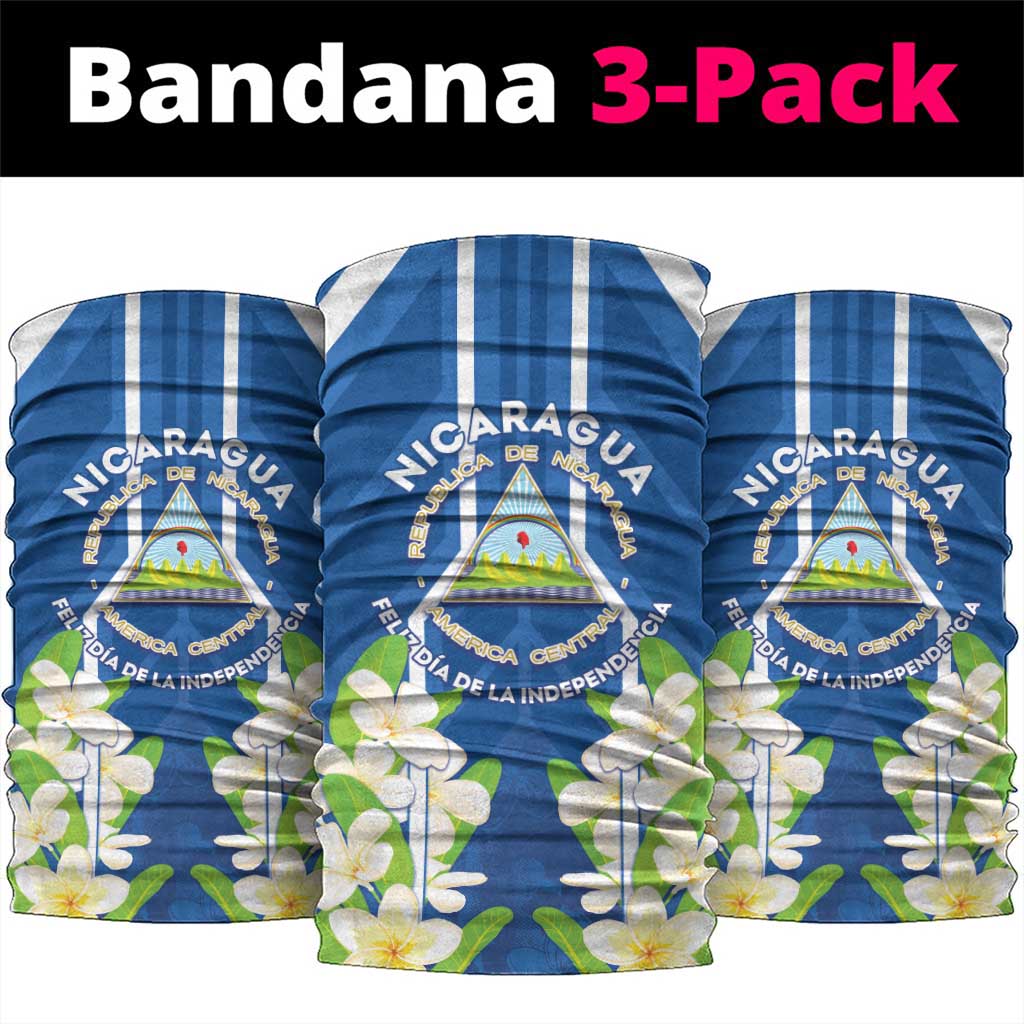 Nicaragua Independence Day 1821 Neck Gaiter Coat Of Arms With Plumeria LT05