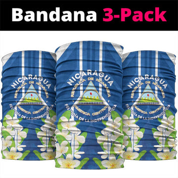 Nicaragua Independence Day 1821 Neck Gaiter Coat Of Arms With Plumeria LT05