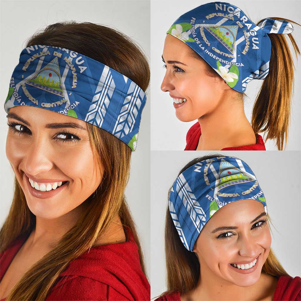 Nicaragua Independence Day 1821 Neck Gaiter Coat Of Arms With Plumeria LT05