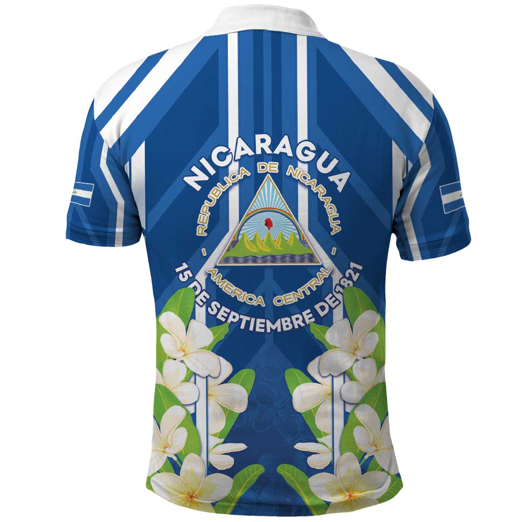 Nicaragua Independence Day 1821 Polo Shirt Coat Of Arms With Plumeria LT05