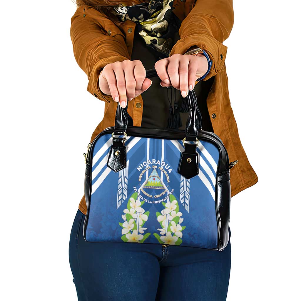 Nicaragua Independence Day 1821 Shoulder Handbag Coat Of Arms With Plumeria LT05