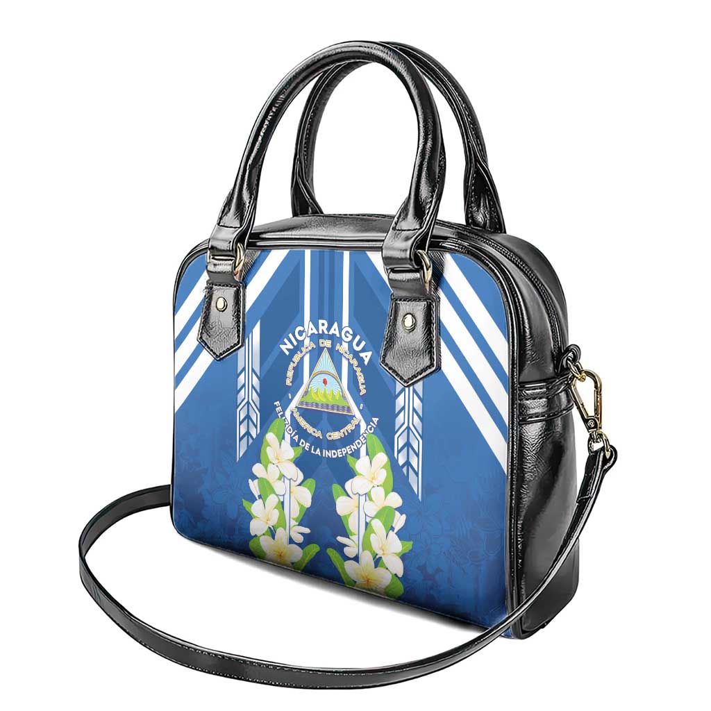 Nicaragua Independence Day 1821 Shoulder Handbag Coat Of Arms With Plumeria LT05