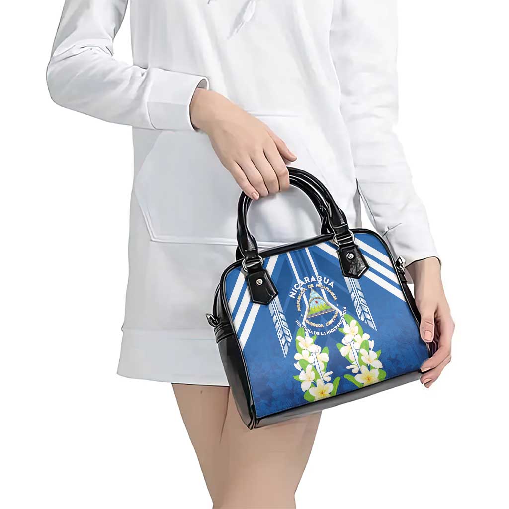 Nicaragua Independence Day 1821 Shoulder Handbag Coat Of Arms With Plumeria LT05