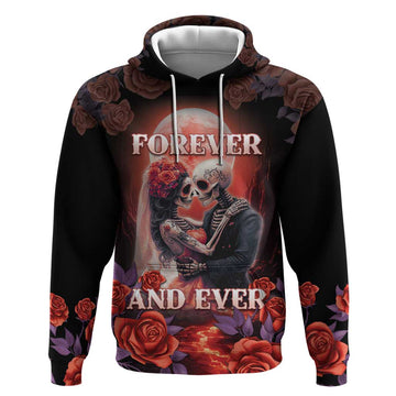 Personalised Day of Dead Couple Sugar Skull Hoodie Forever and Ever! LT05