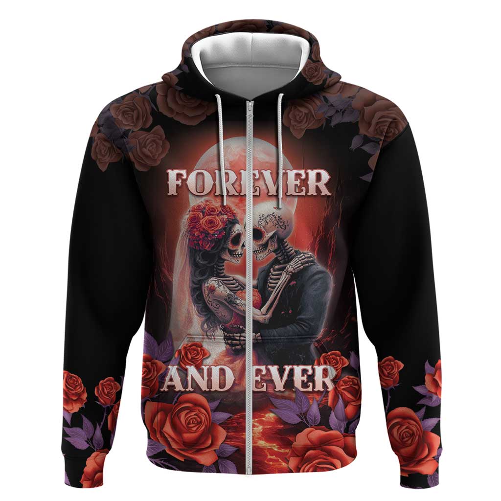 Personalised Day of Dead Couple Sugar Skull Hoodie Forever and Ever! LT05