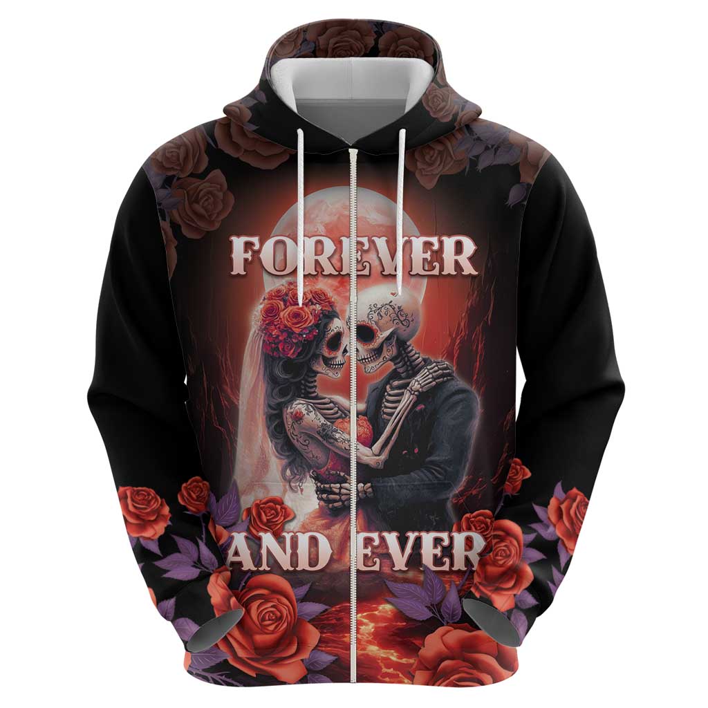 Personalised Day of Dead Couple Sugar Skull Hoodie Forever and Ever! LT05