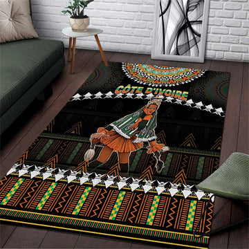 Ivory Coast Festival Of Masks Area Rug Traditional Zaouli Dance LT05