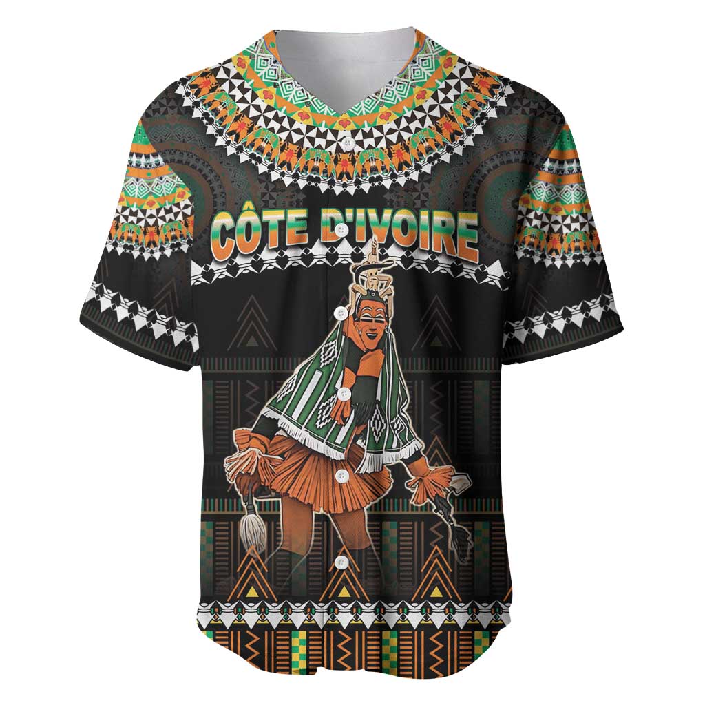 Ivory Coast Festival Of Masks Baseball Jersey Traditional Zaouli Dance LT05