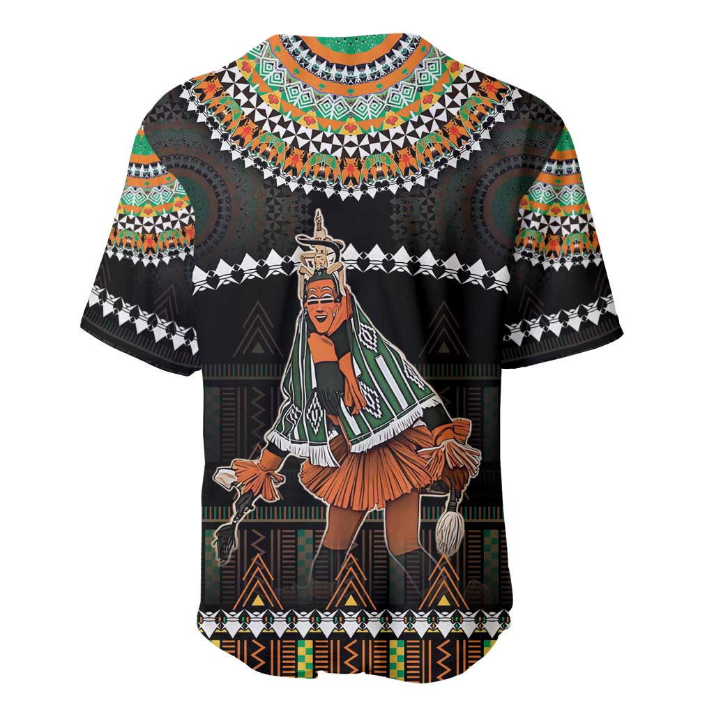 Ivory Coast Festival Of Masks Baseball Jersey Traditional Zaouli Dance LT05